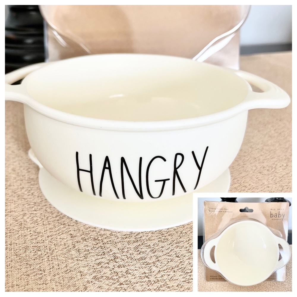 🆕Rae Dunn HANGRY Baby Feeding Silicone Suction Bowl